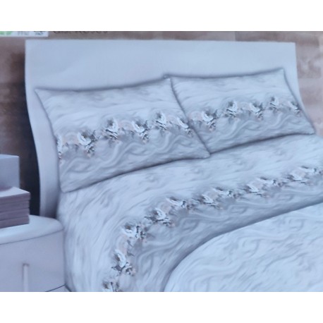 COMPLETO LENZUOLA COTONE MATRIMONIALE ROSES TOPCASA NIDO HOME
