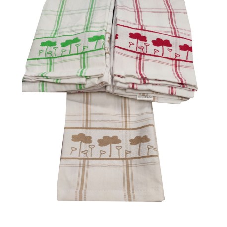 6 CONFEZIONI STROFINACCI 3 PEZZI 50X70CM COTONE FOGLIE MISTER CHEF HOME SWEET HOME