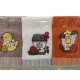 3 PEZZI STROFINACCI SPUGNA COTONE RICAMATO PASQUA EASTER PULCINO VINGI