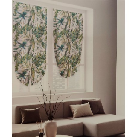 COPPIA TENDINE STAMPATE ROLL UP BARBARA LINEA ORO