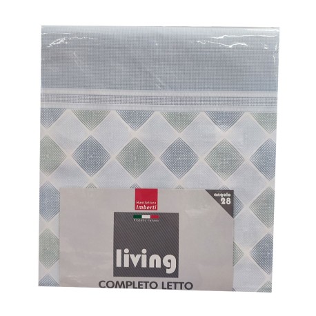 COMPLETO LENZUOLA COTONE CRISTALLO LIVING IMBERTI AZZURRO