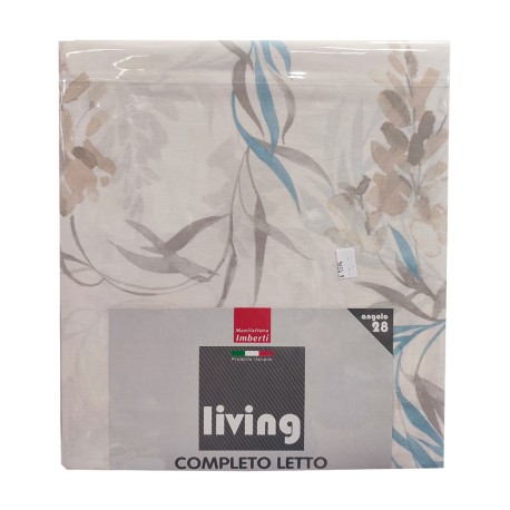 COMPLETO LENZUOLA MATRIMONIALE COTONE FLORA LIVING IMBERTI