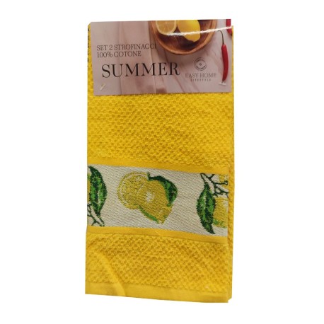 STROFINACCI 2 PEZZI 50X70CM COTONE SUMMER LIMONI EASY HOME