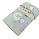 SET SPUGNA RICAMATO ASCIUGAMANO + OSPITE LAVANDA MARGHERITE PEZZOLI