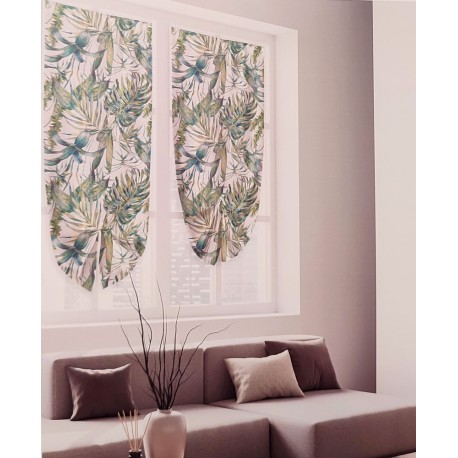 COPPIA TENDINE STAMPATE ROLL UP BARBARA LINEA ORO