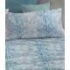 COMPLETO LENZUOLA MATRIMONIALE PERCALLE COTONE ELGA BLU LAURA BIAGIOTTI