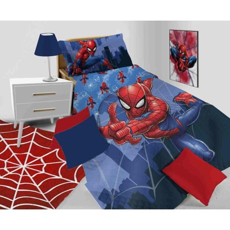 TRAPUNTINO MICROFIBRA SINGOLO SPIDERMAN MARVEL HERMET