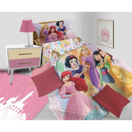TRAPUNTINO MICROFIBRA SINGOLO PRINCESS DISNEY HERMET