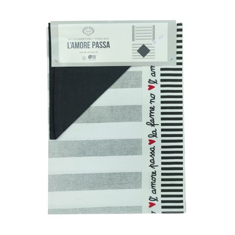 SET CUCINA COTONE DISEGNO L'AMORE PASSA SOPHIE