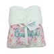 SET SPUGNA 1+1 POCHETTE E BAULETTO COTONE RICAMATO BEAUTIFUL FIORI CRISTINA CIONI