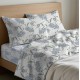 COMPLETO LENZUOLA COTONE MAGNOLIA QUADRIFOGLIO AZZURRO