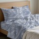 COMPLETO LENZUOLA COTONE SPLASH QUADRIFOGLIO AZZURRO