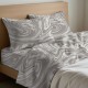 COMPLETO LENZUOLA COTONE SPLASH QUADRIFOGLIO BEIGE