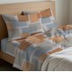 COMPLETO LENZUOLA COTONE SQUARE QUADRIFOGLIO ARANCIO