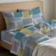 COMPLETO LENZUOLA COTONE SQUARE QUADRIFOGLIO AZZURRO