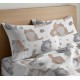 COPPIA FEDERE CUSCINO COTONE GATTI QUADRIFOGLIO