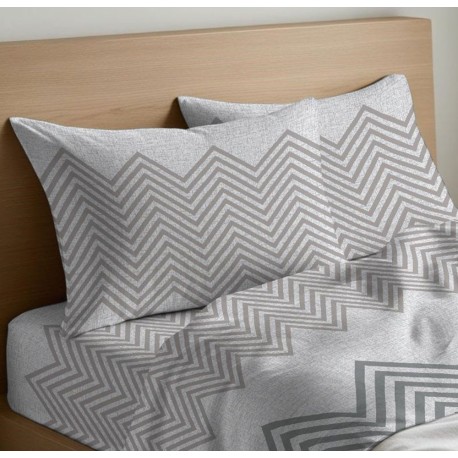 COPPIA FEDERE CUSCINO COTONE ZIGZAG QUADRIFOGLIO