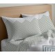 COPPIA FEDERE CUSCINO COTONE ZIGZAG QUADRIFOGLIO