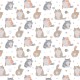 COPRITUTTO TELO ARREDO COTONE GATTI QUADRIFOGLIO