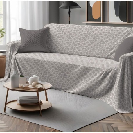 COPRITUTTO TELO ARREDO COTONE CATENA QUADRIFOGLIO