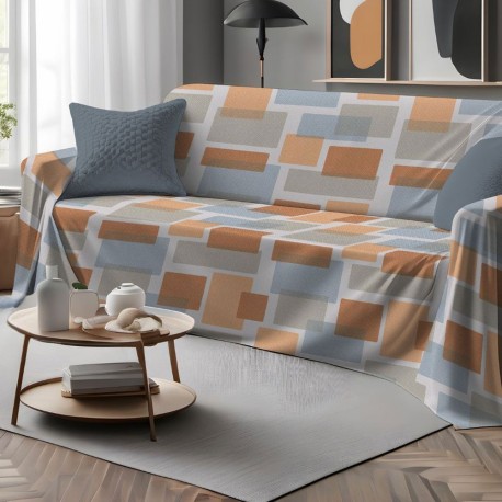 COPRITUTTO TELO ARREDO COTONE SQUARE QUADRIFOGLIO
