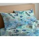 COPPIA FEDERE CUSCINO COTONE MARE QUADRIFOGLIO
