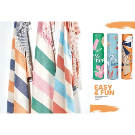 CONFEZIONE 6 PEZZI TELO MARE PAREO 90X170CM EASY E FUN GIT