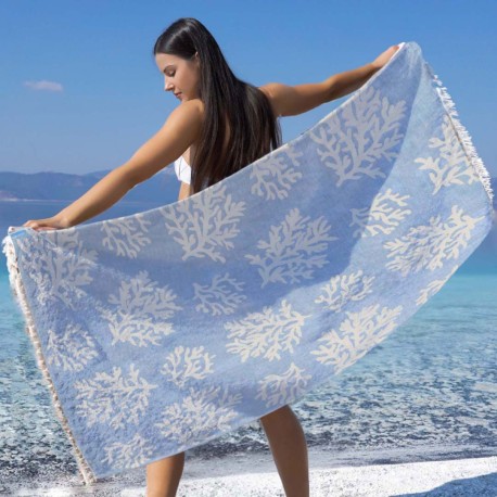 TELO FOUTA 90X170CM COTONE FRANGE JACQUARD KOR SGHOME