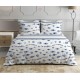 COMPLETO LENZUOLA MATRIMONIALE PERCALLE COTONE PESCI BLU PEZZOLI