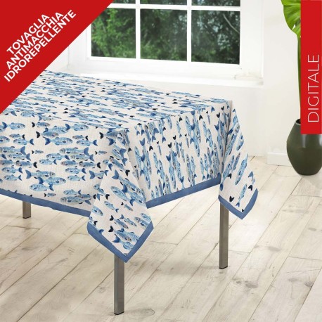 TOVAGLIA ANTIMACCHIA DIGITALE KIKI MARE PESCI BLU SGHOME