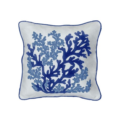 COPPIA FEDERA CUSCINO ARREDO 45X45CM RICAMATO CORAL SGHOME