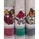 3 PEZZI STROFINACCI COTONE SPIGATO RICAMATO SPIGA UVA VINGI
