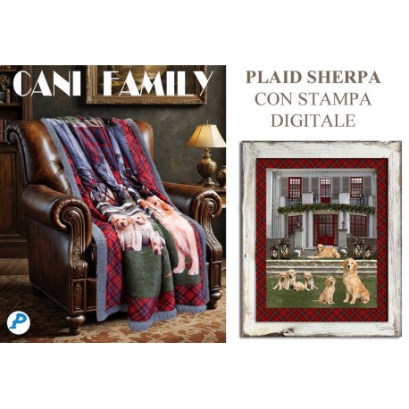 PLAID PILE DIGITALE AGNELLATO 130x170CM CANI FAMILY PEZZOLI