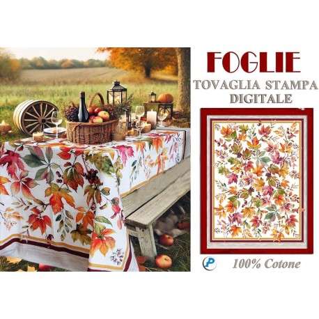 TOVAGLIA COTONE DIGITALE FOGLIE PEZZOLI