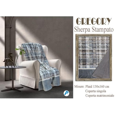 PLAID PILE STAMPATO AGNELLATO GREGORY PEZZOLI