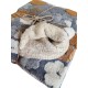 PLAID PILE EFFETTO LANA COTTA 3D AGNELLATO WALD FIORI GIT