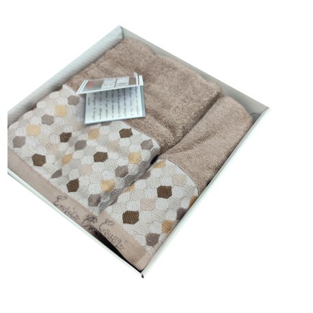 SET 1+1 ASCIUGAMANO + OSPITE SPUGNA JACQUARD HAYLEY ENRICO COVERI