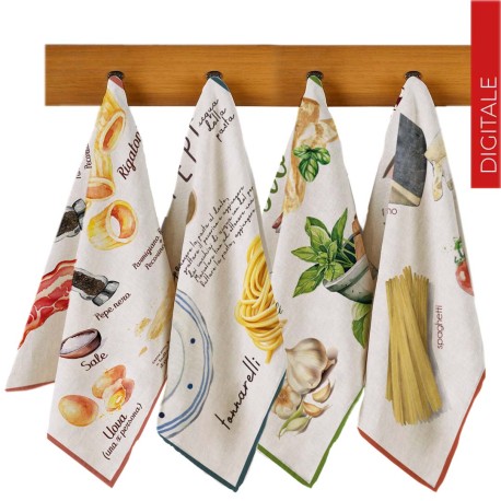 STROFINACCI 50X70CM 4 PEZZI COTONE DIGITALE CANDY RICETTE SGHOME