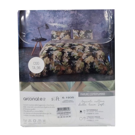 PARURE COPRIPIUMINO MATRIMONIALE DIGITALE PERCALLE TA96 TESSITURA DI ARCONATE