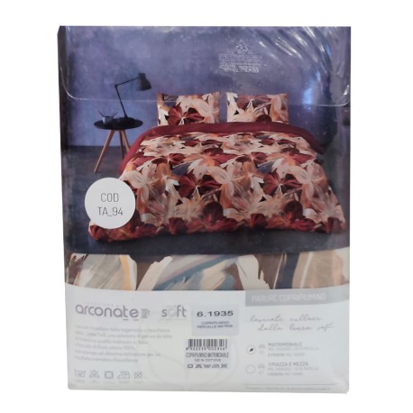 PARURE COPRIPIUMINO MATRIMONIALE DIGITALE PERCALLE TA94 TESSITURA DI ARCONATE