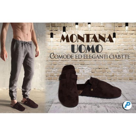 CIABATTE UOMO CAMOSCIO 42 - 43 - 44 MONTANA PEZZOLI