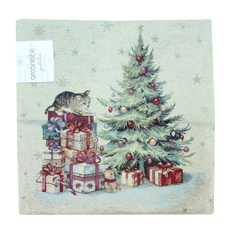 SET ARREDO GOBELIN LUREX NATALE FODERA CENTRO RUNNER GATTO ALBERO TAA ARCONATE