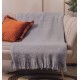 PLAID PILE TINTA UNITA EFFETTO MOHAIR FRANGE INVERNESS SOPHIE