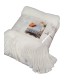 PLAID PILE TINTA UNITA EFFETTO MOHAIR FRANGE INVERNESS SOPHIE BIANCO