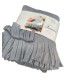 PLAID PILE TINTA UNITA EFFETTO MOHAIR FRANGE INVERNESS SOPHIE GRIGIO