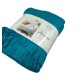 PLAID PILE TINTA UNITA EFFETTO MOHAIR FRANGE INVERNESS SOPHIE PETROLIO