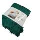 PLAID PILE TINTA UNITA EFFETTO MOHAIR FRANGE INVERNESS SOPHIE VERDE