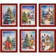 CONFEZIONE 6 PEZZI ASSORTITI STROFINACCI 55X80CM COTONE DIGITALE NATALE TIFFANY XMAS 3 VINGI