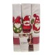 3 PEZZI STROFINACCI COTONE SPIGATO RICAMATO NATALE BABBI VINGI
