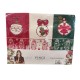 STROFINACCI SPUGNA COTONE RICAMATO CONF. 3 PEZZI NATALE AGRIFOGLIO VINGI